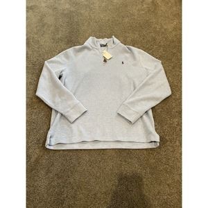 NWT Polo Ralph Lauren Men's Pullover 1/4 Quarter Zip Size L Baby Blue